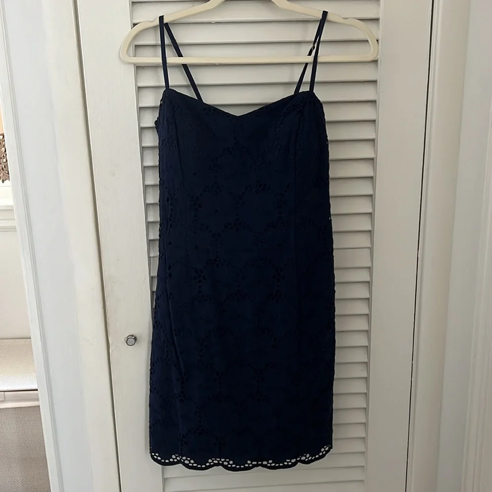 Lilly Pulitzer McCallum Navy Eyelet Tie Back Dress - Picture 3 of 9